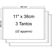 BASIC PAPEL CONTINUO BLANCO 11" x 38cm 3T 1.000-PACK 1138B3